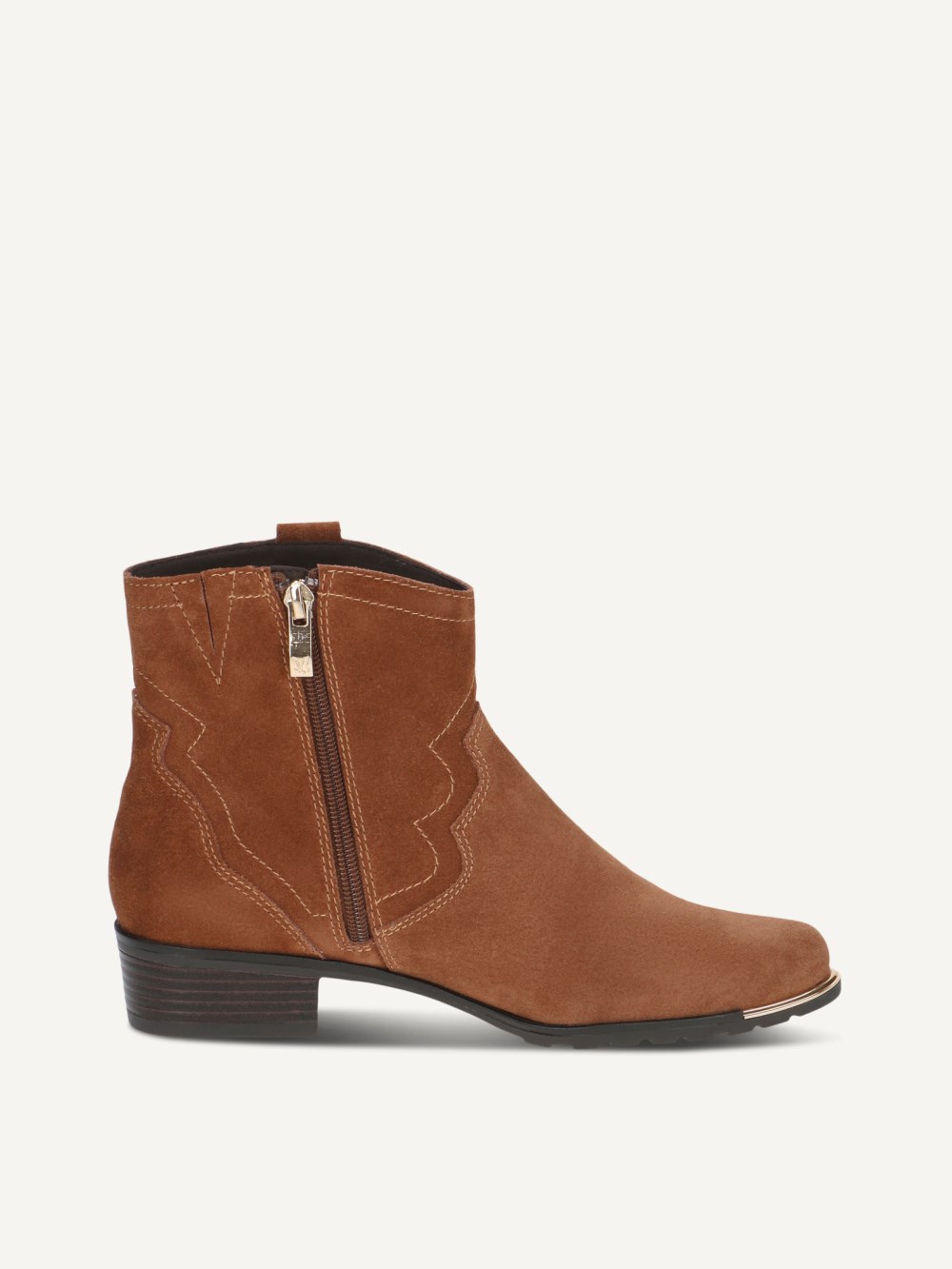 Caprice Stiefelette - Cognac-Wildleder
