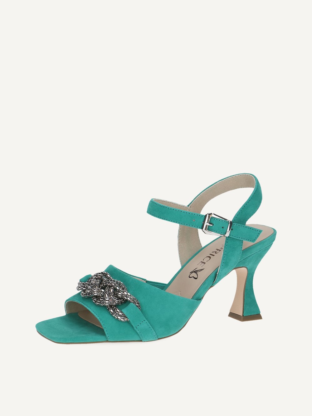 Caprice Sandalette - Smaragdgrünes Wildleder
