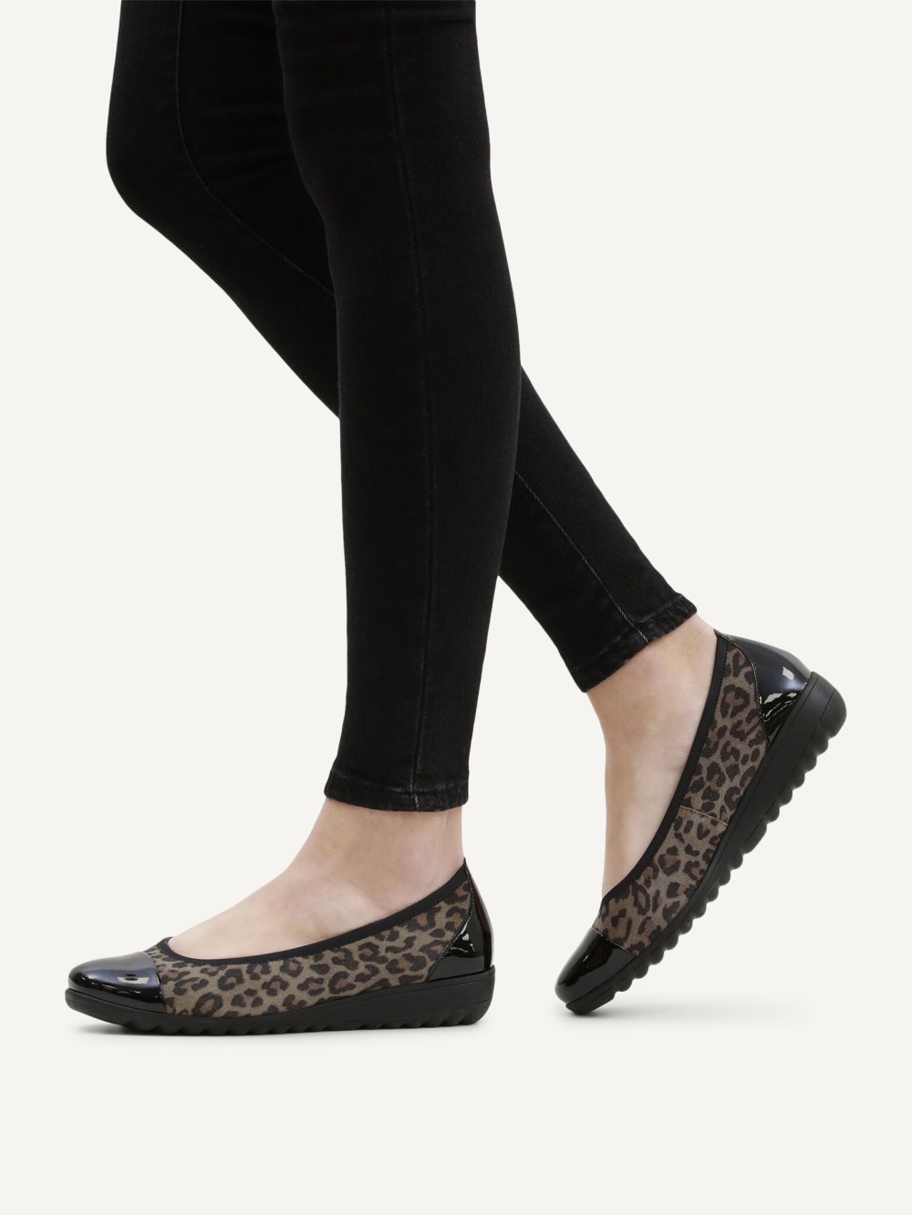 Caprice Ballerina - Schwarzer Leo-Kammleder