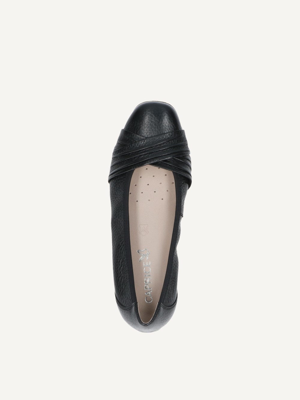 Caprice Ballerina - Schwarzes Hirschleder