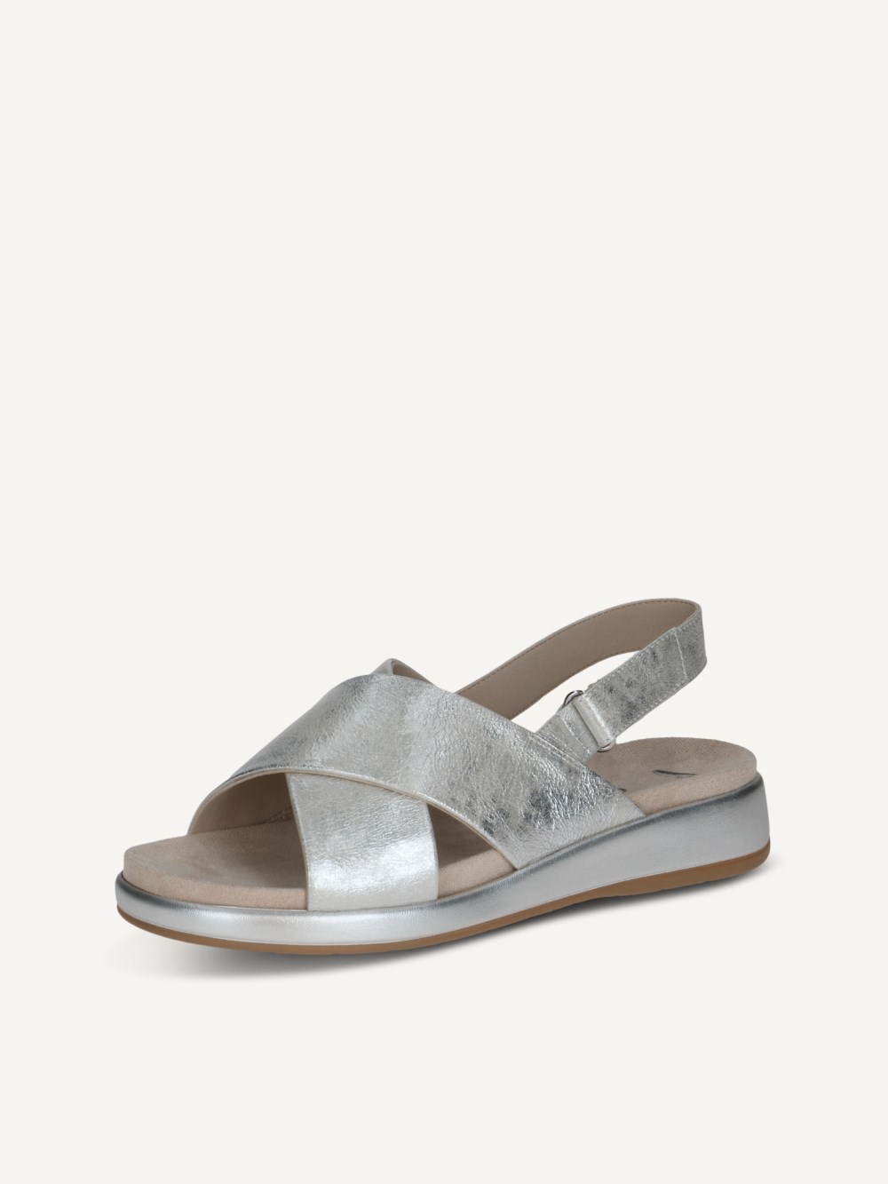 Caprice Sandale - Silbernes Lackleder