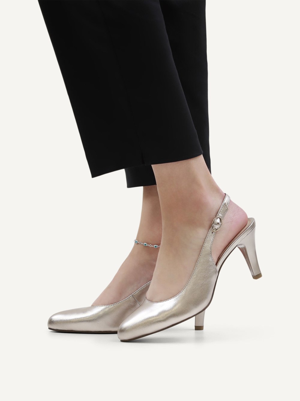 Caprice Slingpumps - Taupe Metallic