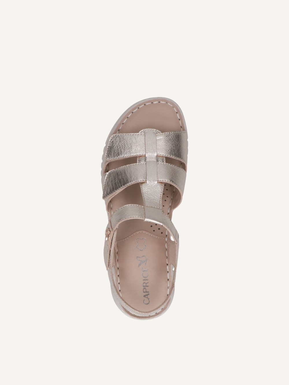 Caprice Sandalette - Platin Metallic.
