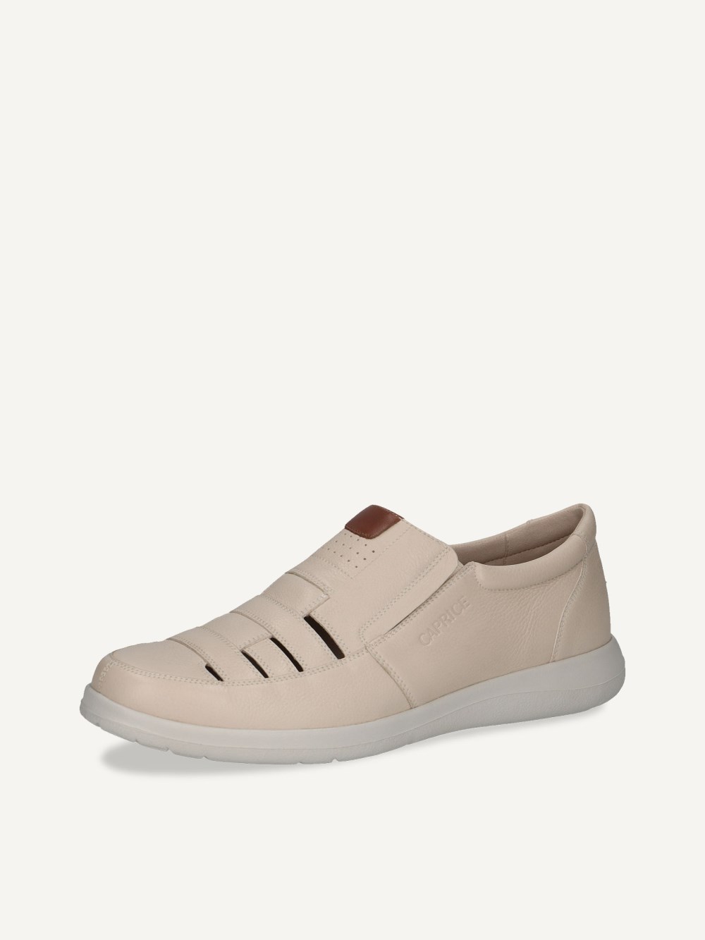 Caprice Slipper - Beigefarbenes Kammleder