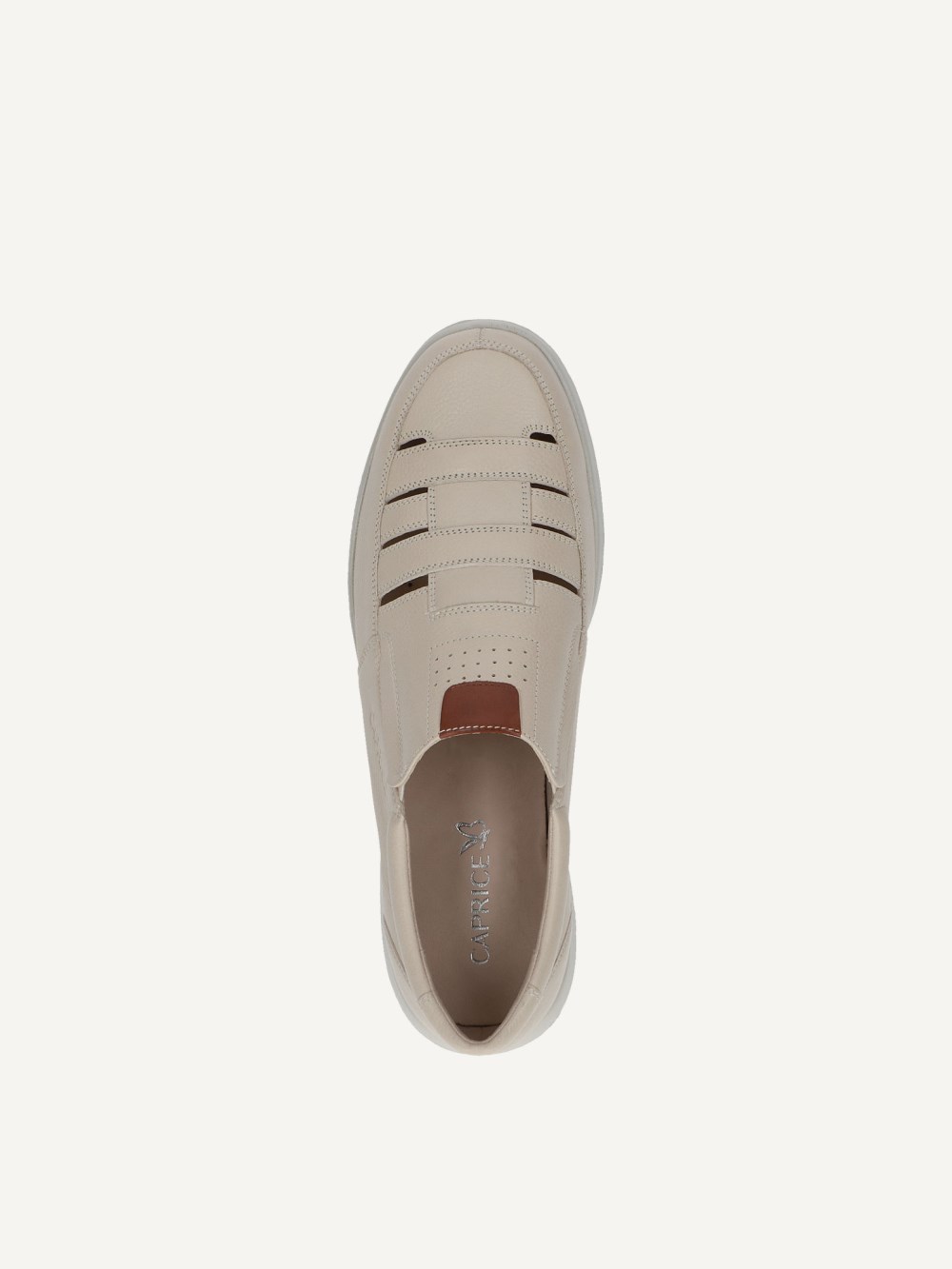 Caprice Slipper - Beigefarbenes Kammleder