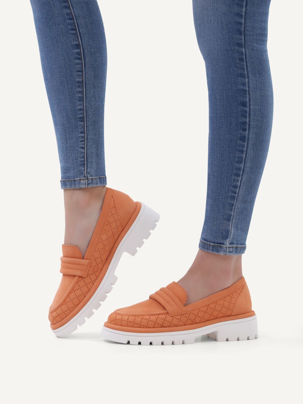 Caprice Slipper - Orangefarbenes Wildleder