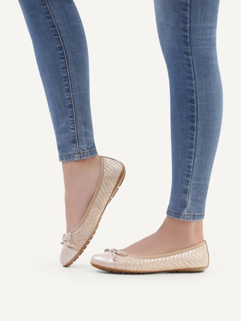 Caprice Ballerina - Beiger Kamm