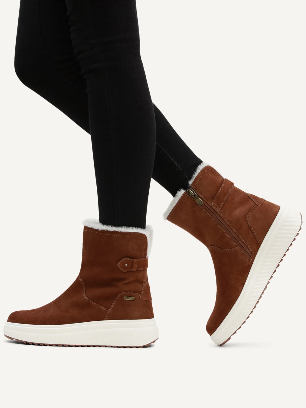Caprice Stiefelette - Cognacfarbenes Wildleder