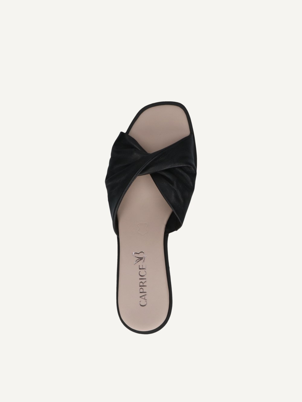 Caprice Pantolette - Schwarzes Nappaleder