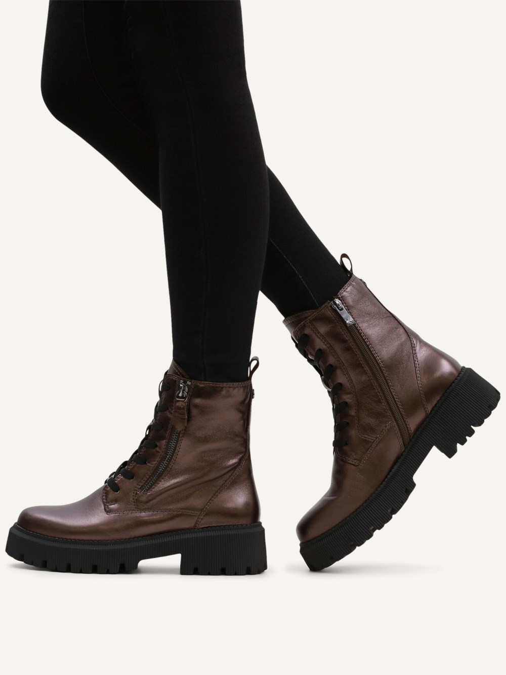 Caprice Stiefelette - Dunkelbraunes Metallic