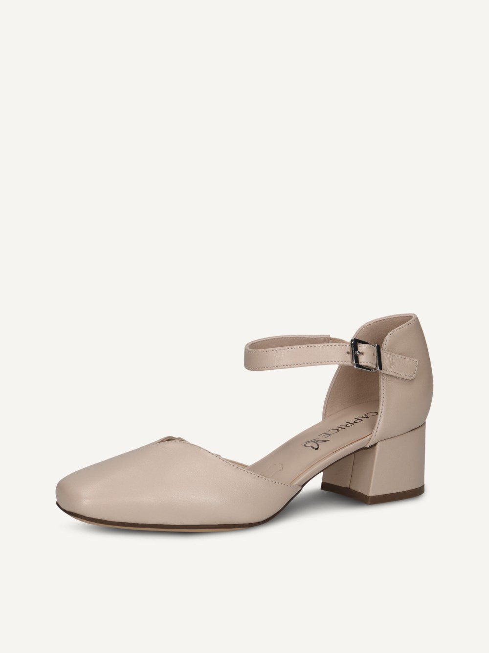 Caprice Pumps - Beigefarbenes Nappaleder