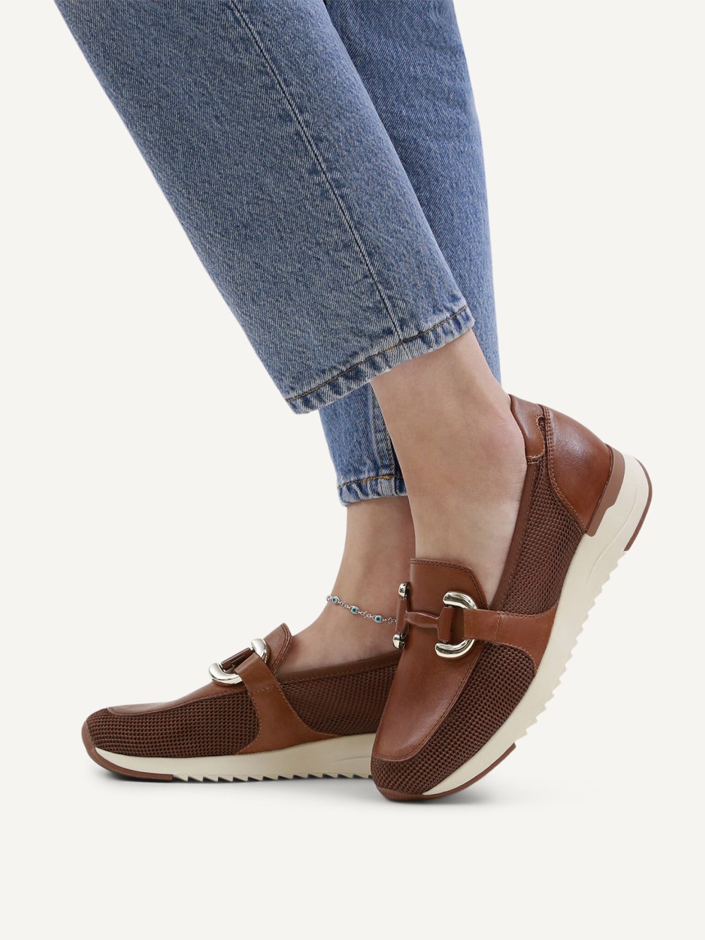 Caprice Slipper - Cognacfarbenes Kammleder