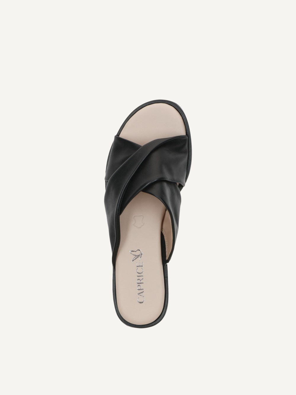 Caprice Pantolette - Schwarzes Nappaleder
