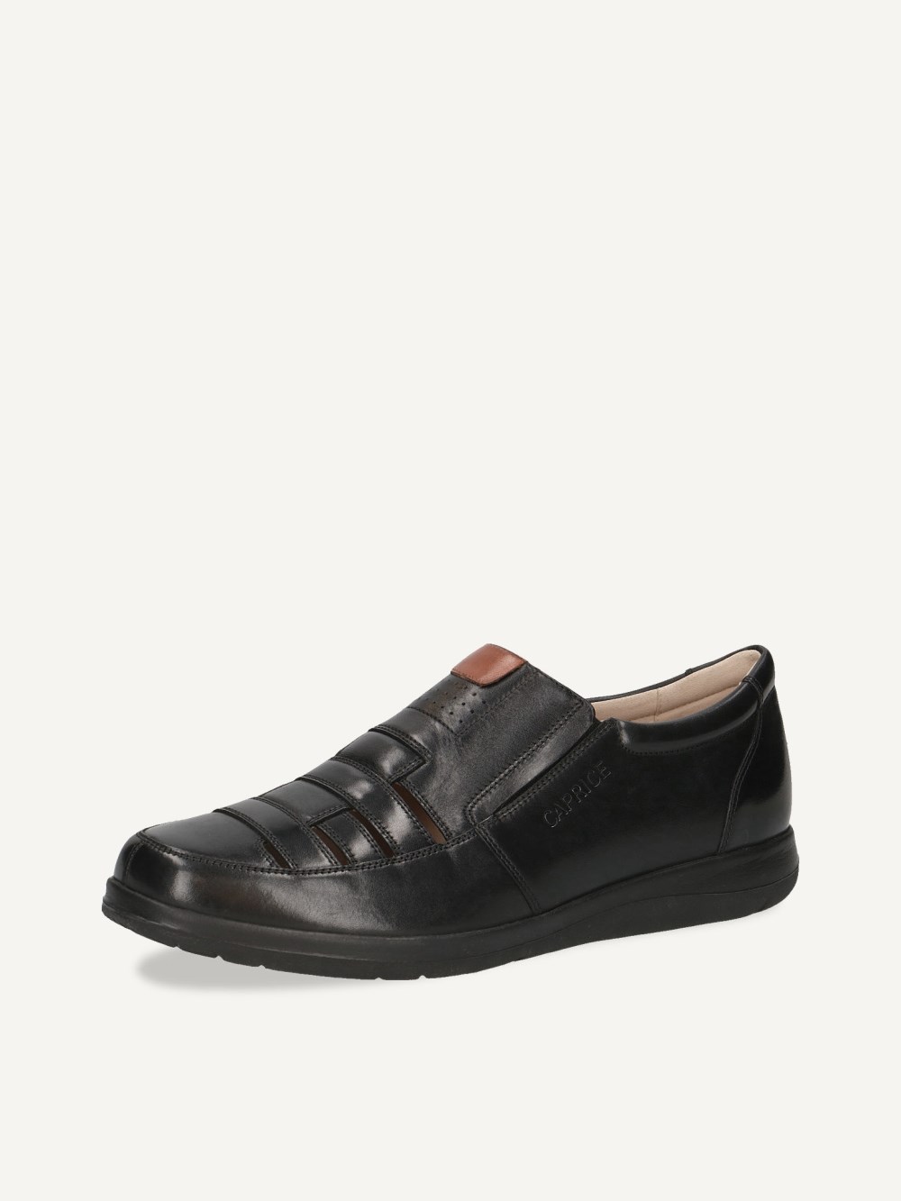 Caprice Slipper - Schwarzes Kammleder