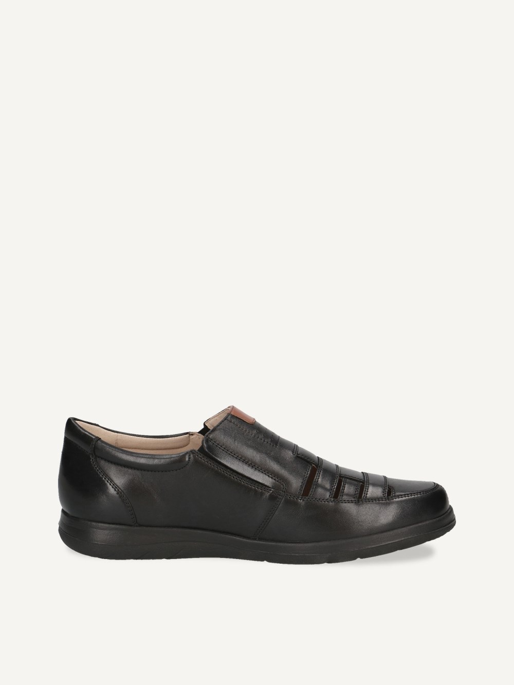 Caprice Slipper - Schwarzes Kammleder