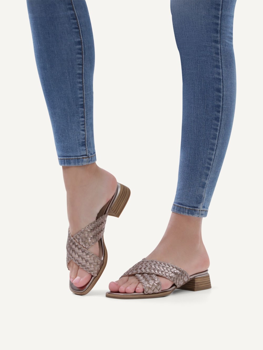 Caprice Pantolette - Taupe-Metallic