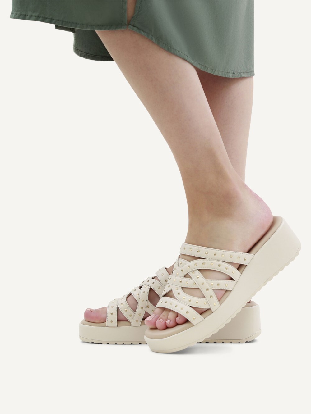 Caprice Pantolette - Offwhite-Nappa