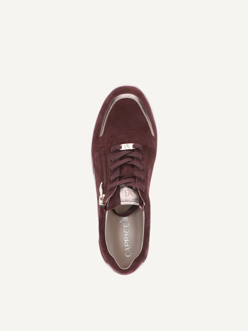 Caprice Sneaker - Bordeauxfarbener Kammleder
