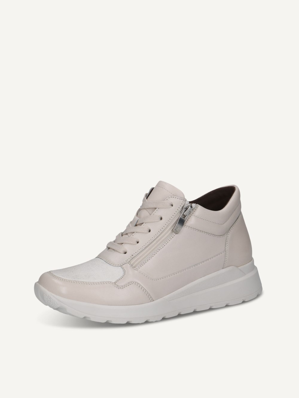 Caprice Sneaker - Cremeweißes Kammleder