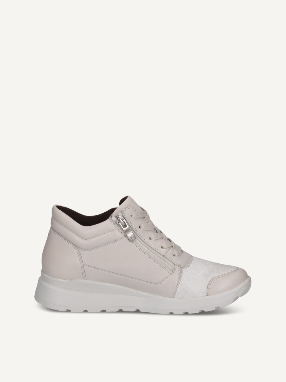 Caprice Sneaker - Cremeweißes Kammleder