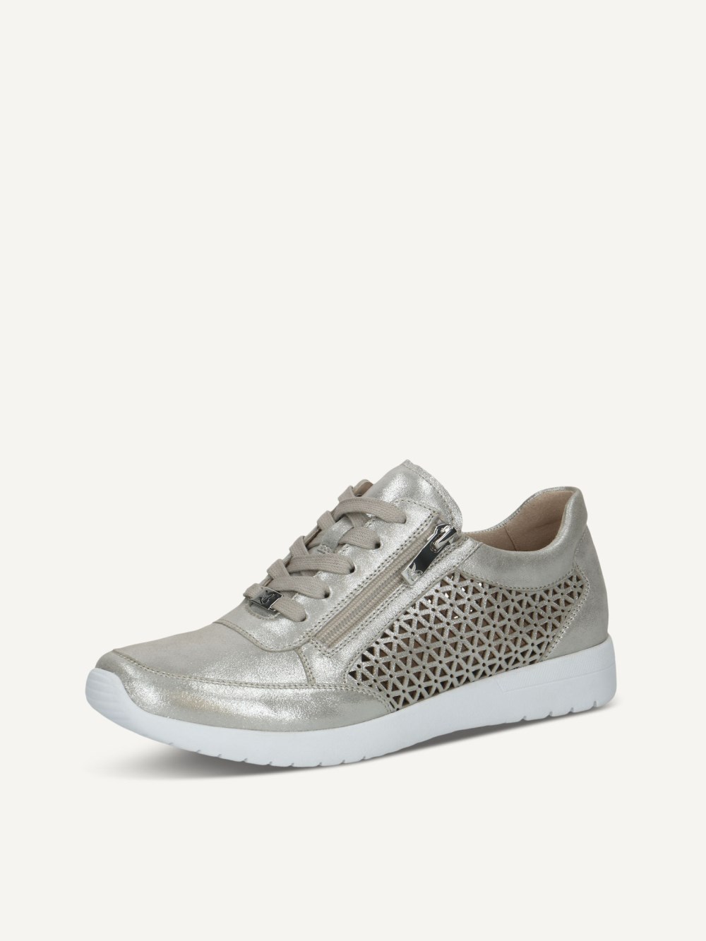 Caprice Sneaker - Silbernes Sue-Metallic