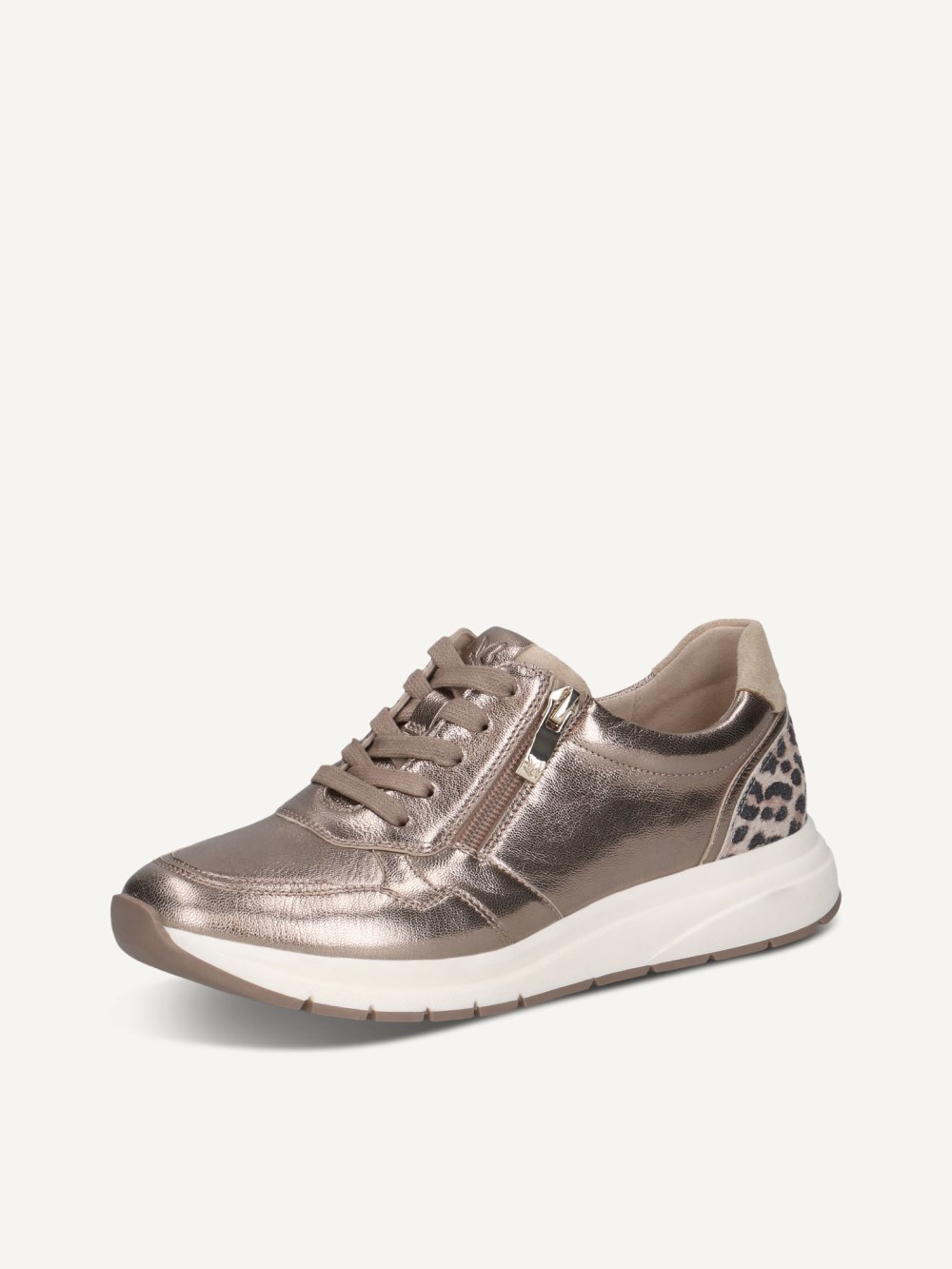 Caprice Sneaker - Taupefarbenes Metallic-Kammleder