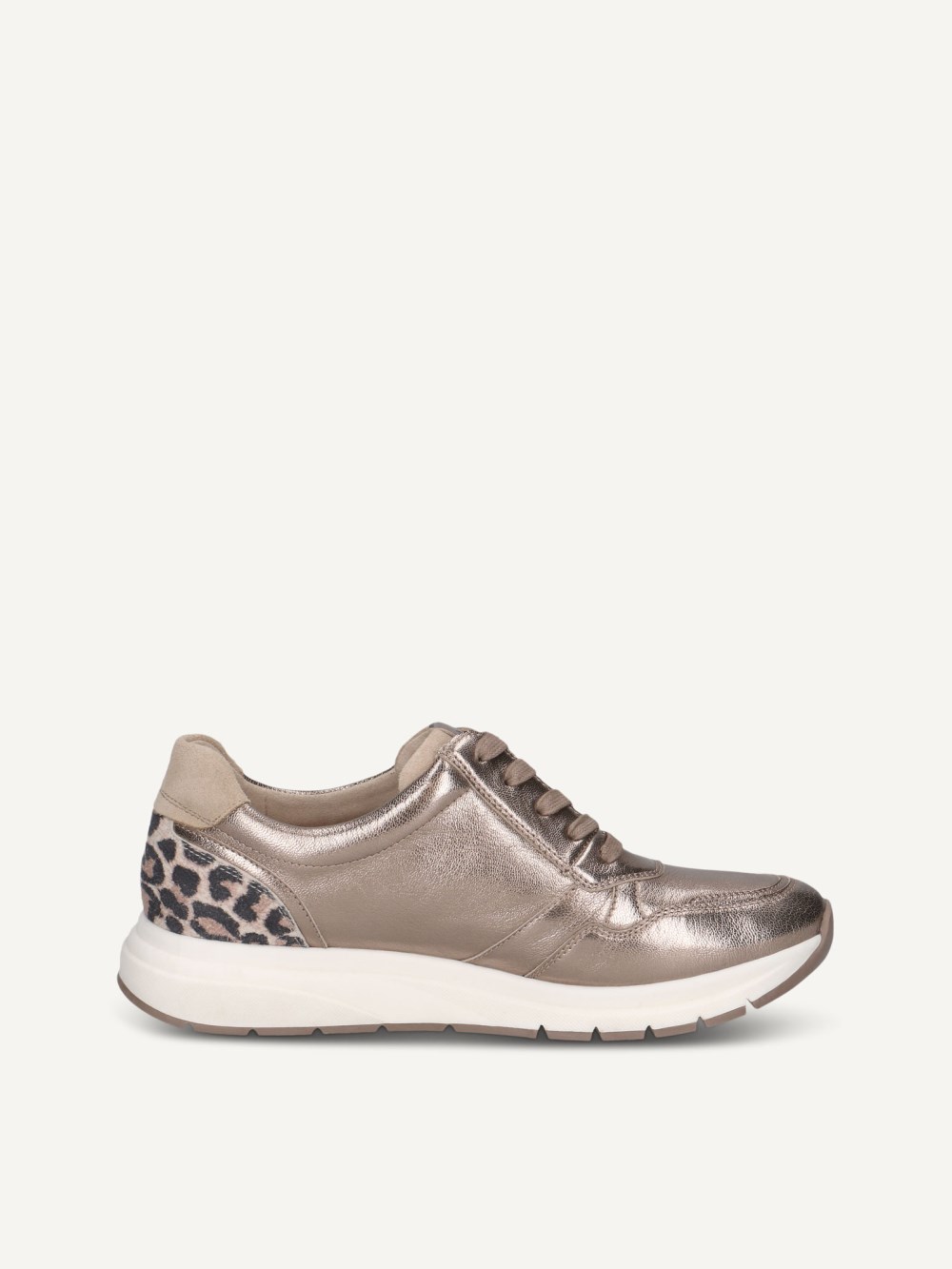 Caprice Sneaker - Taupefarbenes Metallic-Kammleder