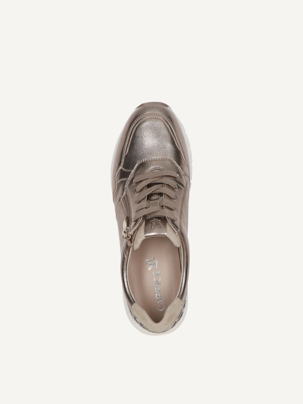 Caprice Sneaker - Taupefarbenes Metallic-Kammleder