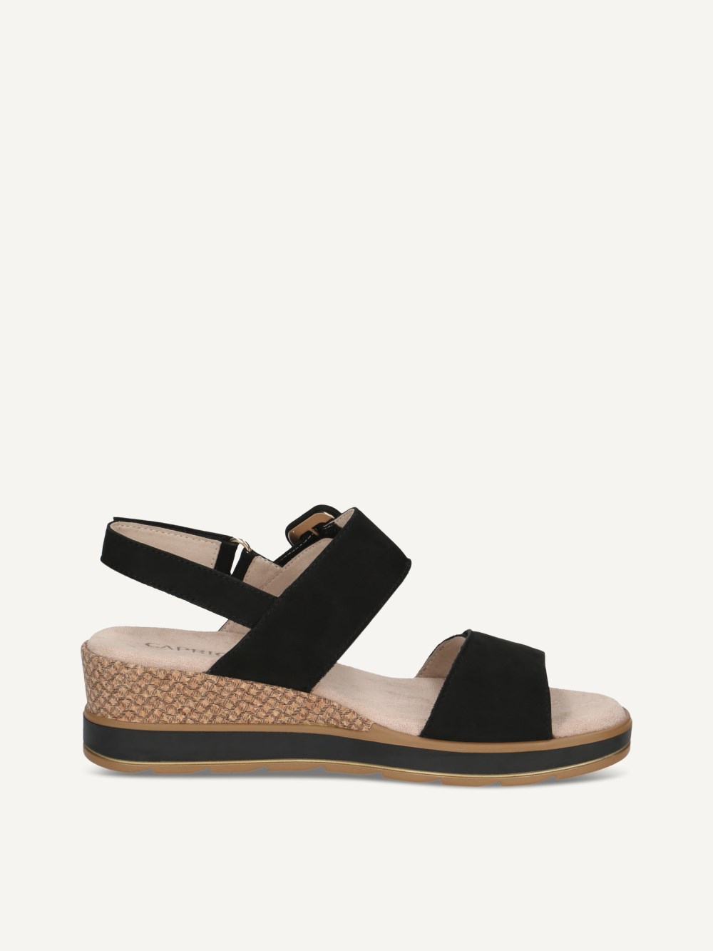 Caprice Sandalette - Schwarzes Nubukleder