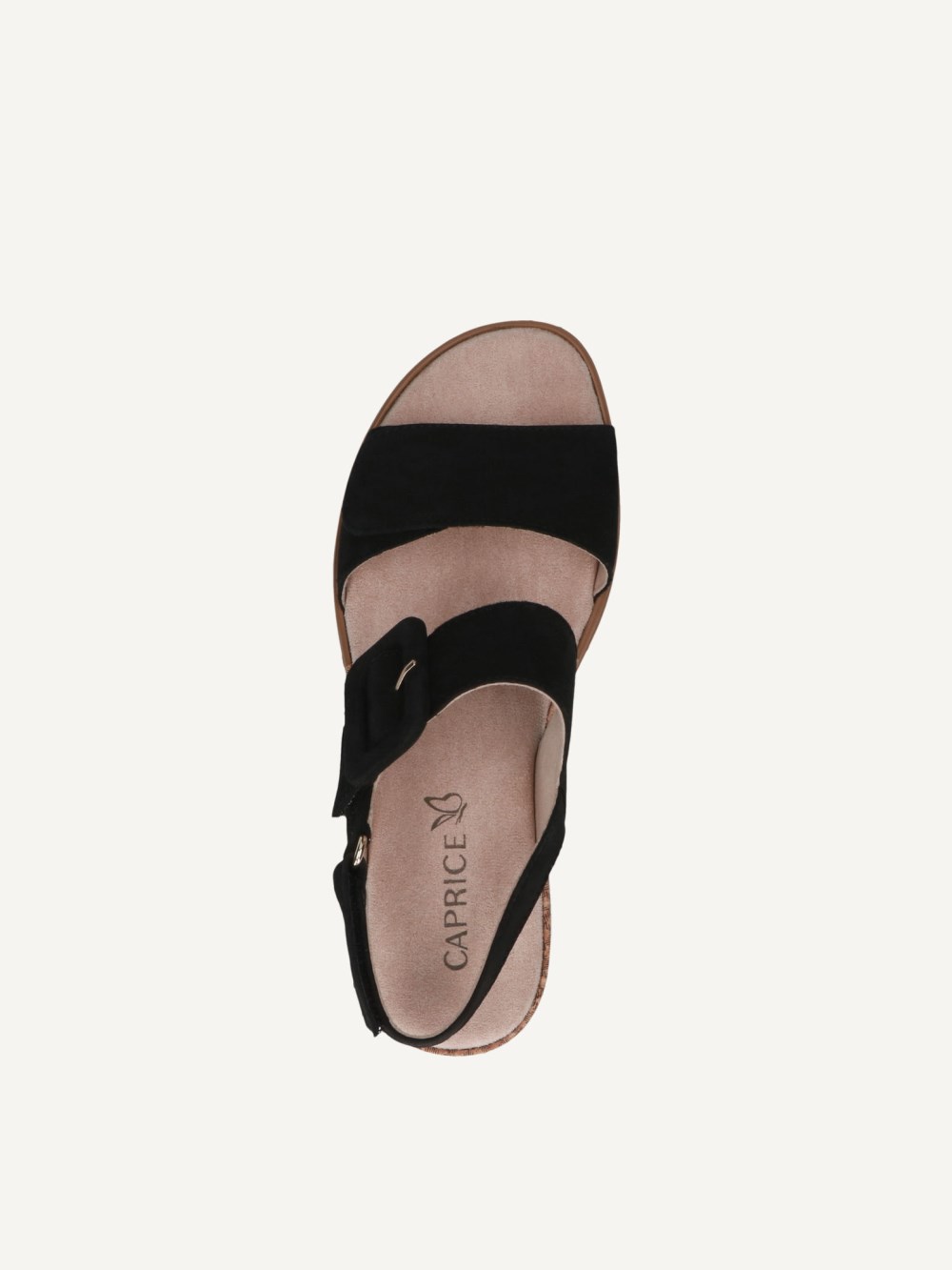 Caprice Sandalette - Schwarzes Nubukleder