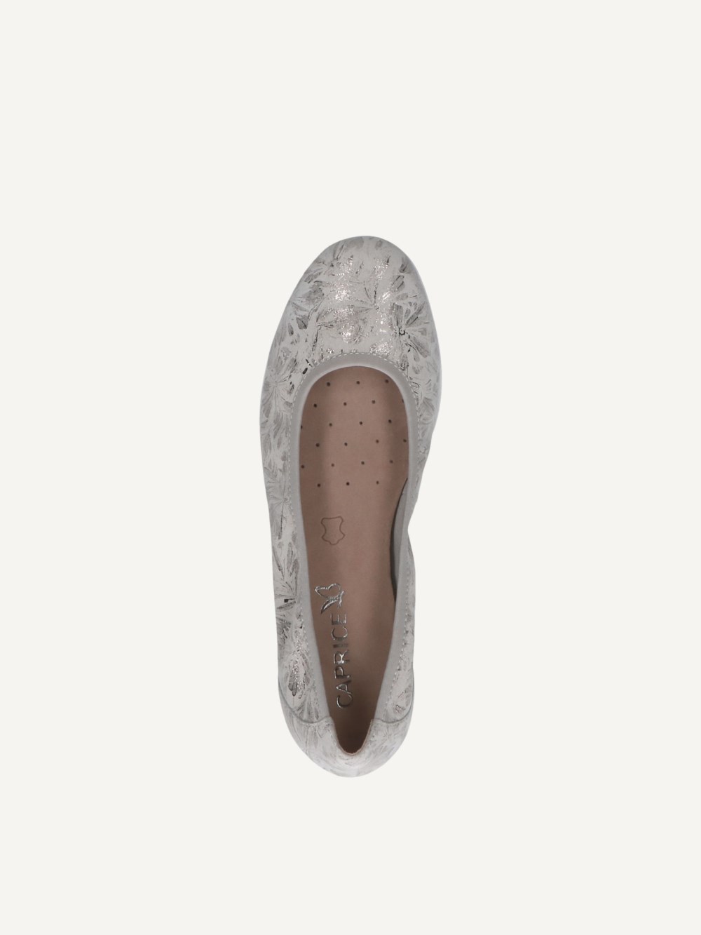 Caprice Ballerina - Cremefarben/Silber