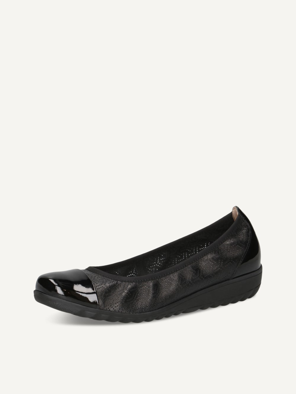 Caprice Ballerina - Schwarzer Kammleder
