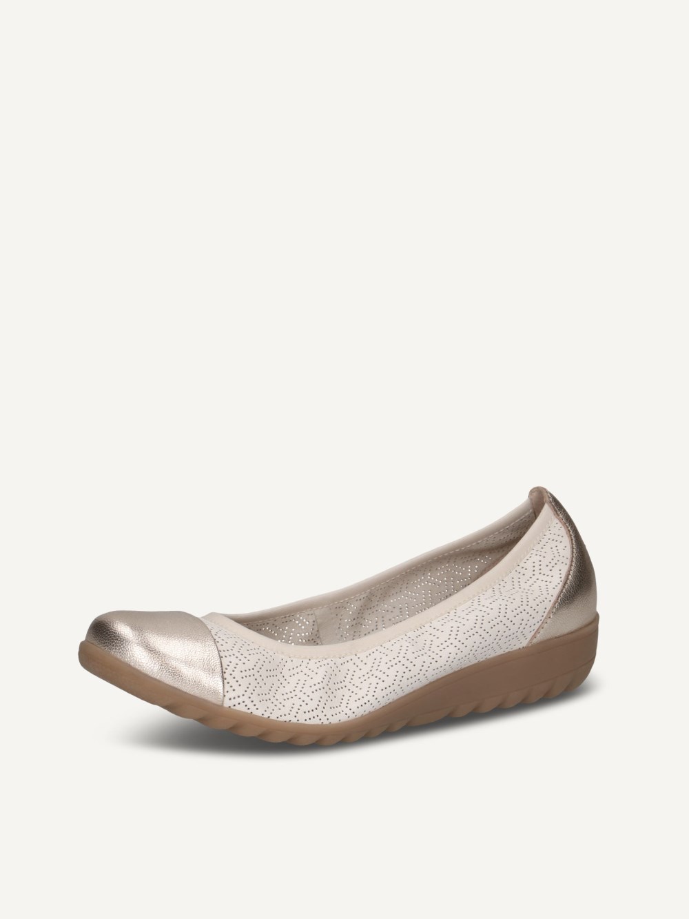 Caprice Ballerina - Vanillefarbener Kammleder