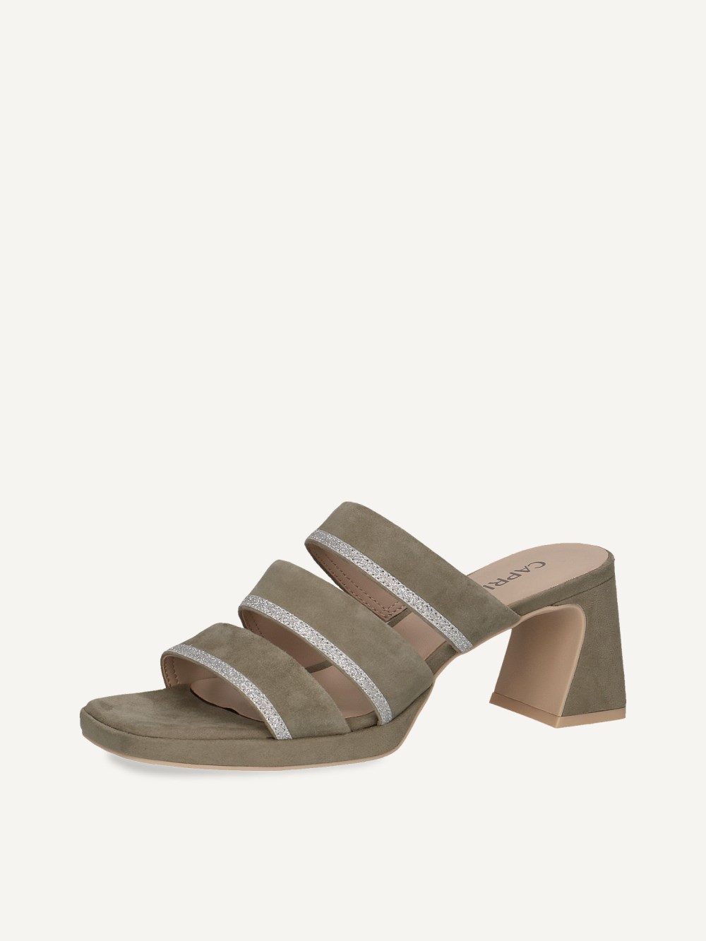 Caprice Pantolette - Olivgrünes Wildleder
