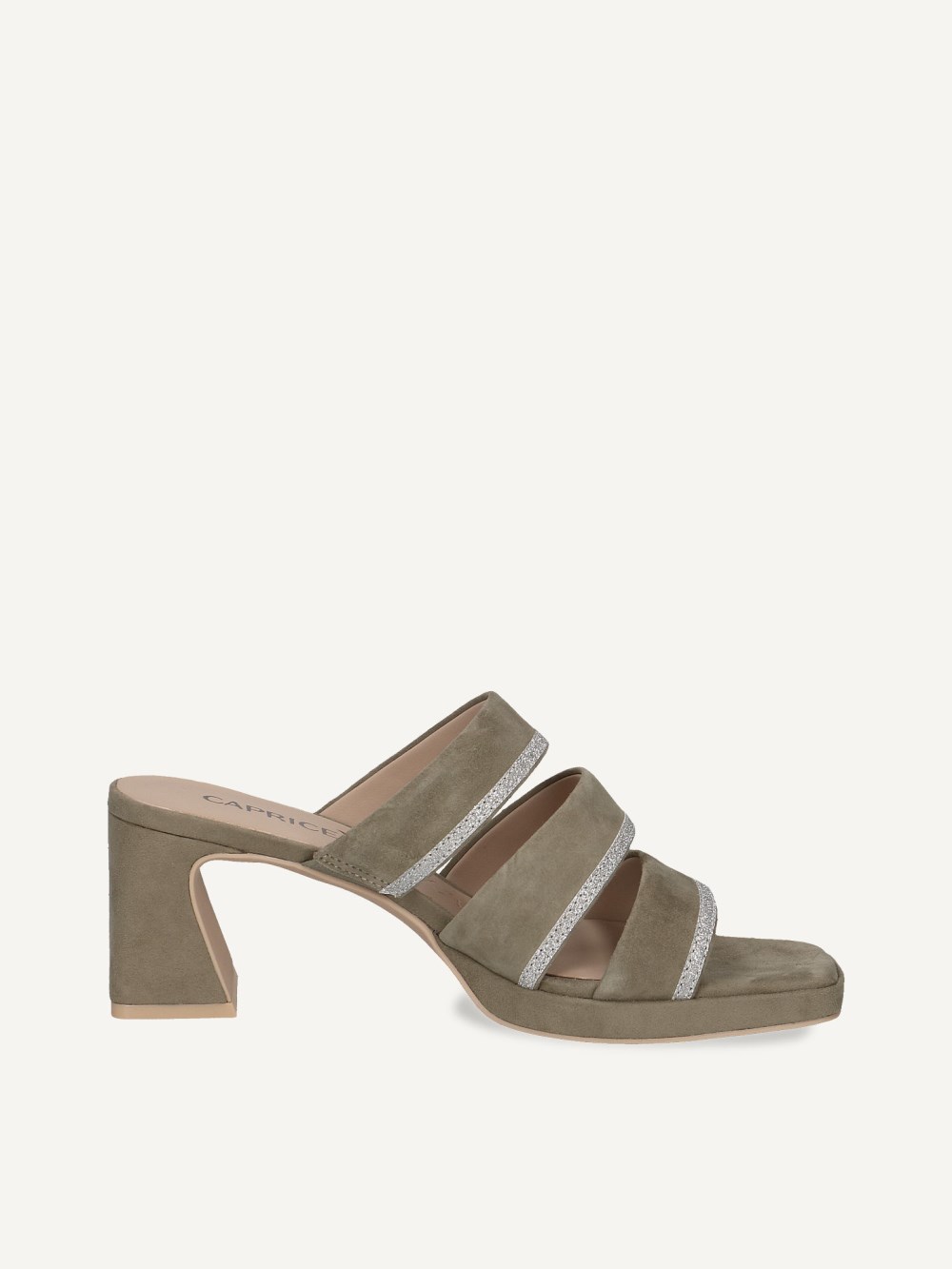 Caprice Pantolette - Olivgrünes Wildleder