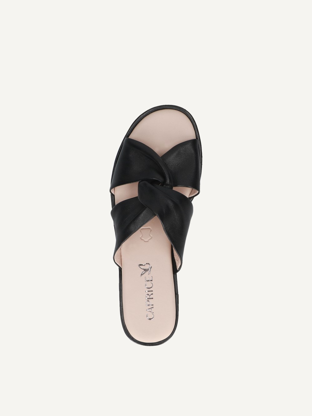 Caprice Pantolette - Schwarzes Nappaleder