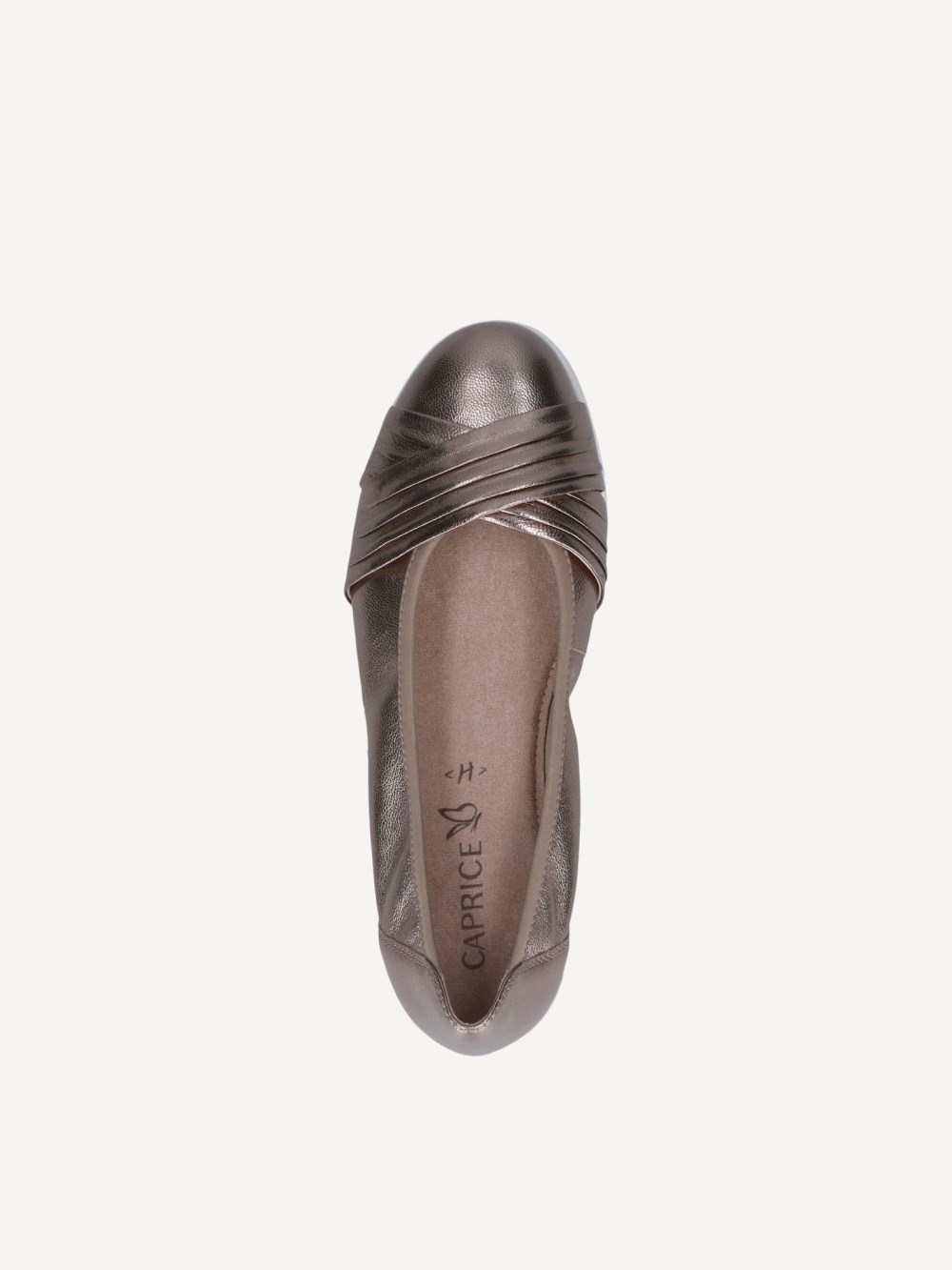 Caprice Ballerina - Taupe Metallic