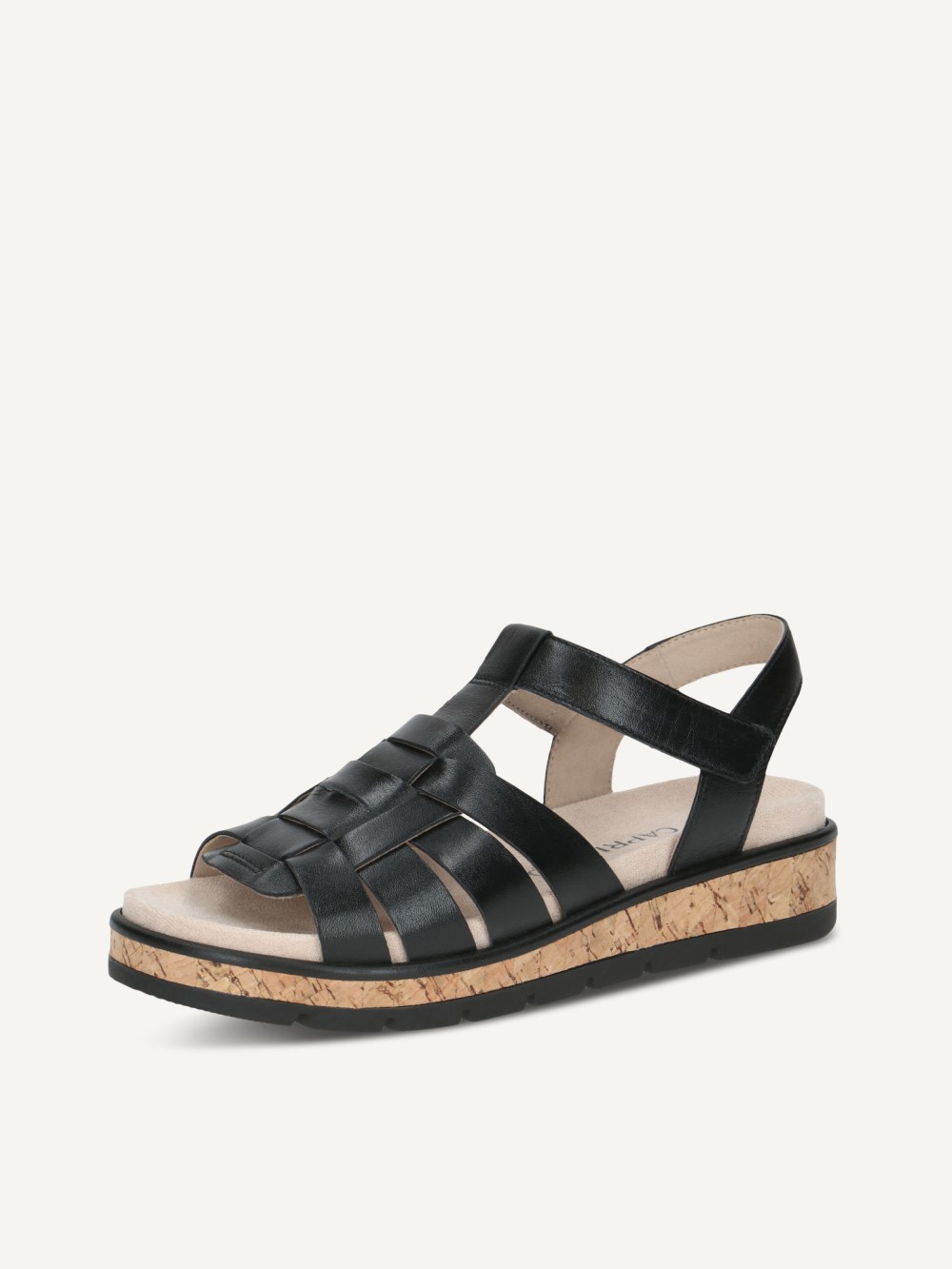 Caprice Sandale - Schwarzes Nappaleder