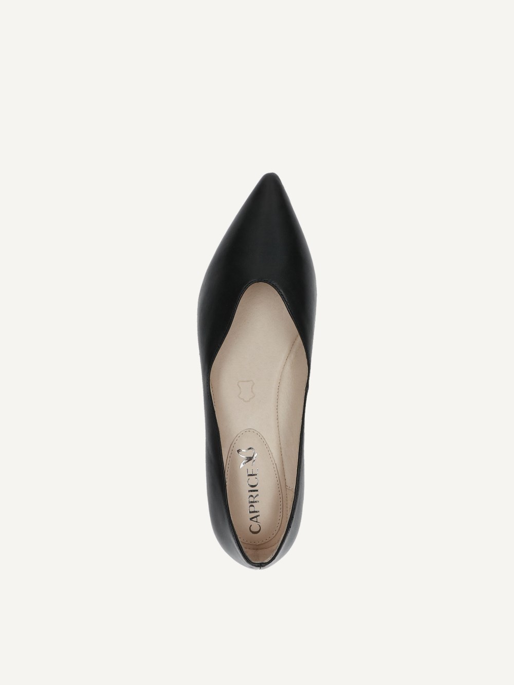 Caprice Ballerina - Schwarzes Nappaleder