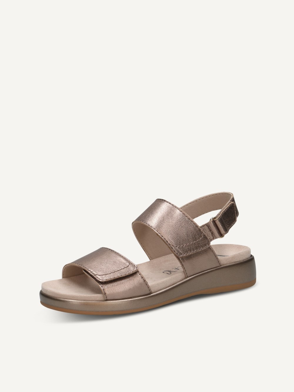 Caprice Sandale - Taupefarbenes Metallic-Leder