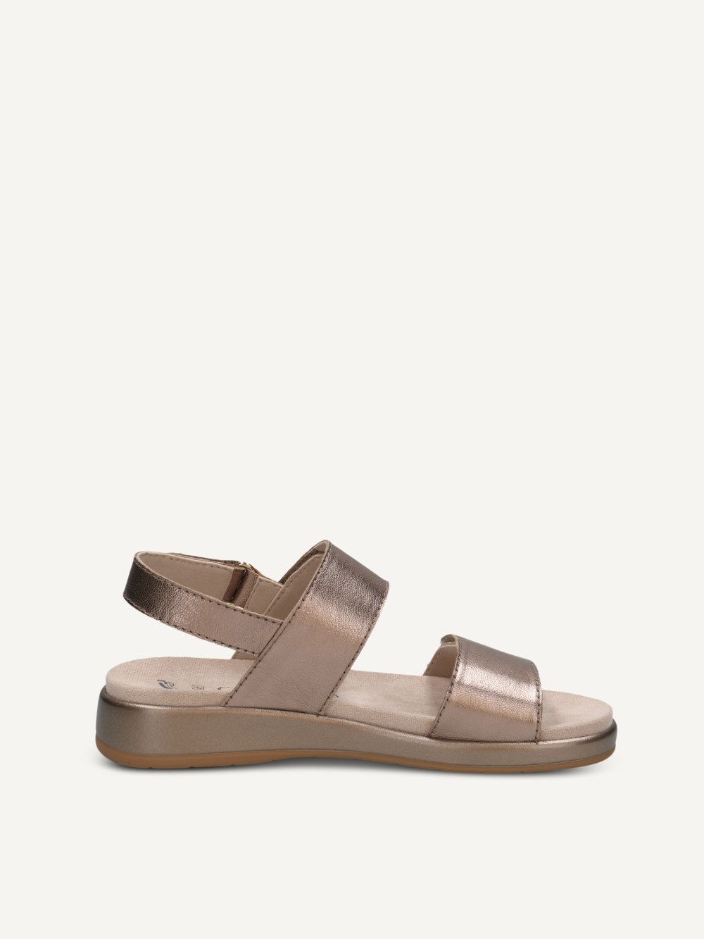 Caprice Sandale - Taupefarbenes Metallic-Leder