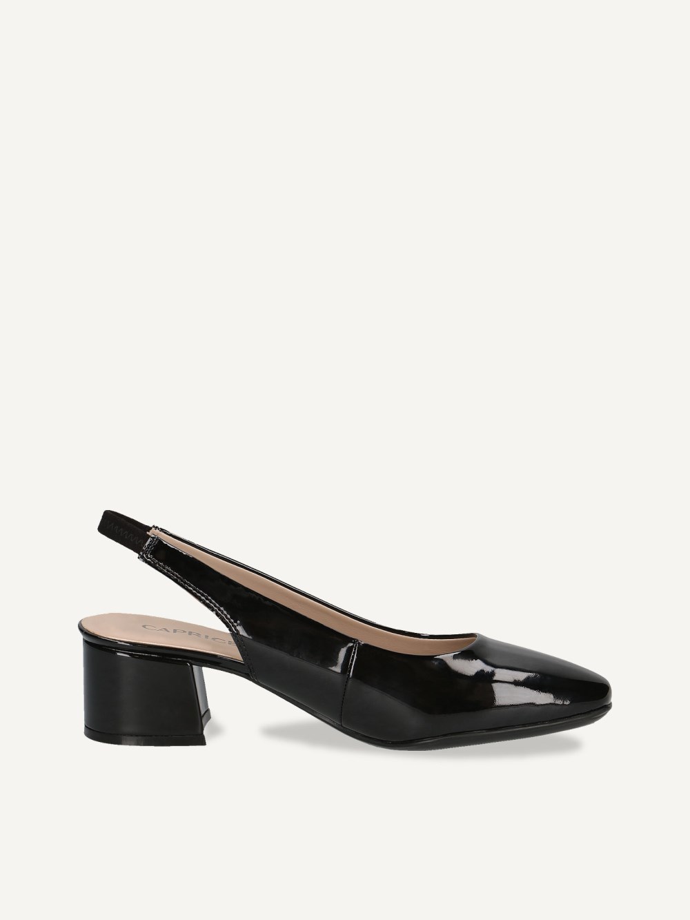 Caprice Slingpumps - Schwarzes Lackleder