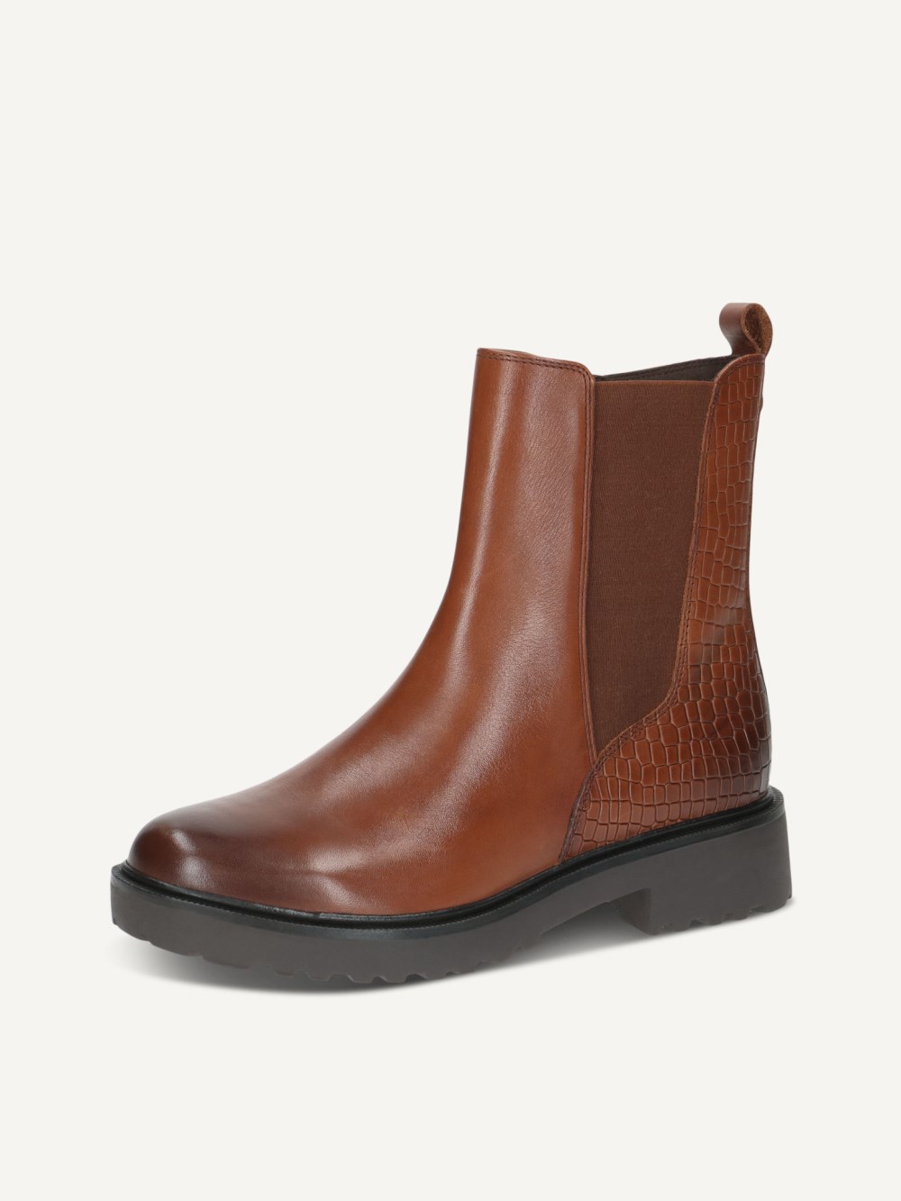 Caprice Stiefelette - Cognacfarbener Kammleder