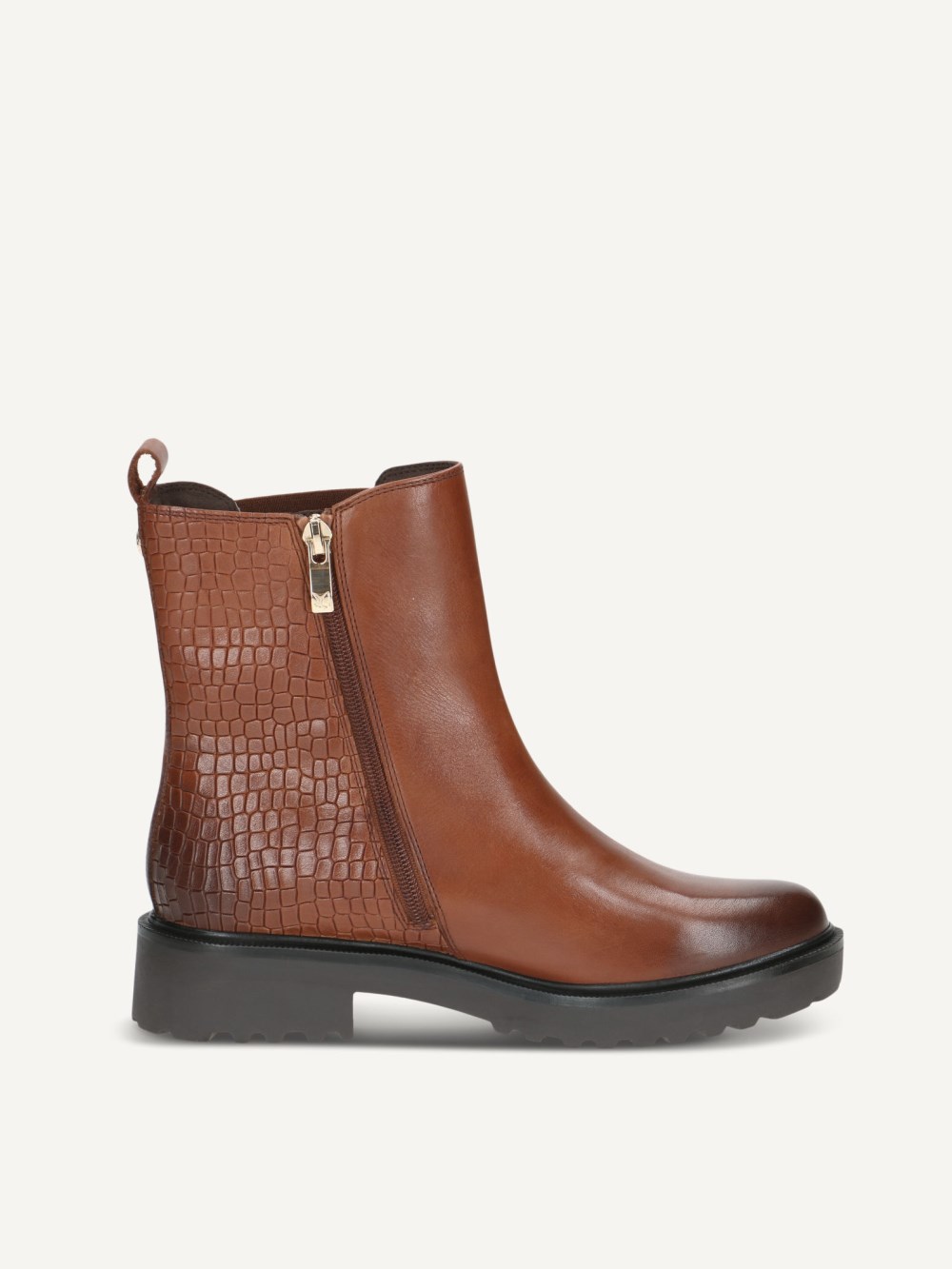Caprice Stiefelette - Cognacfarbener Kammleder