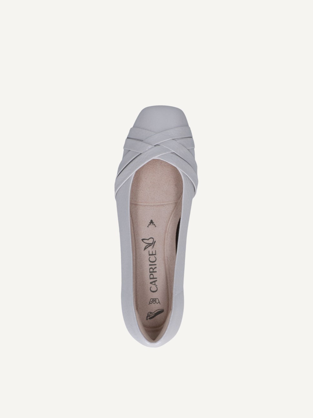 Caprice Ballerina - Hellblaues Perlmutt-Rehleder