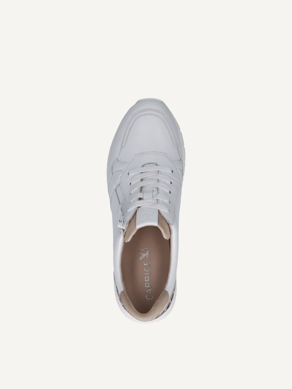 Caprice Sneaker - Cremefarbenes Kammleder