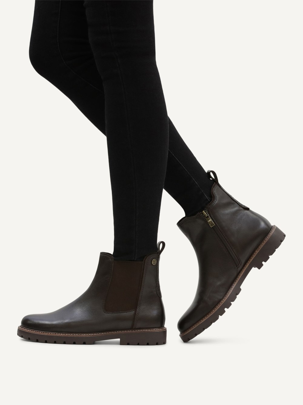 Caprice Stiefelette - Dunkelbraunes Nappaleder