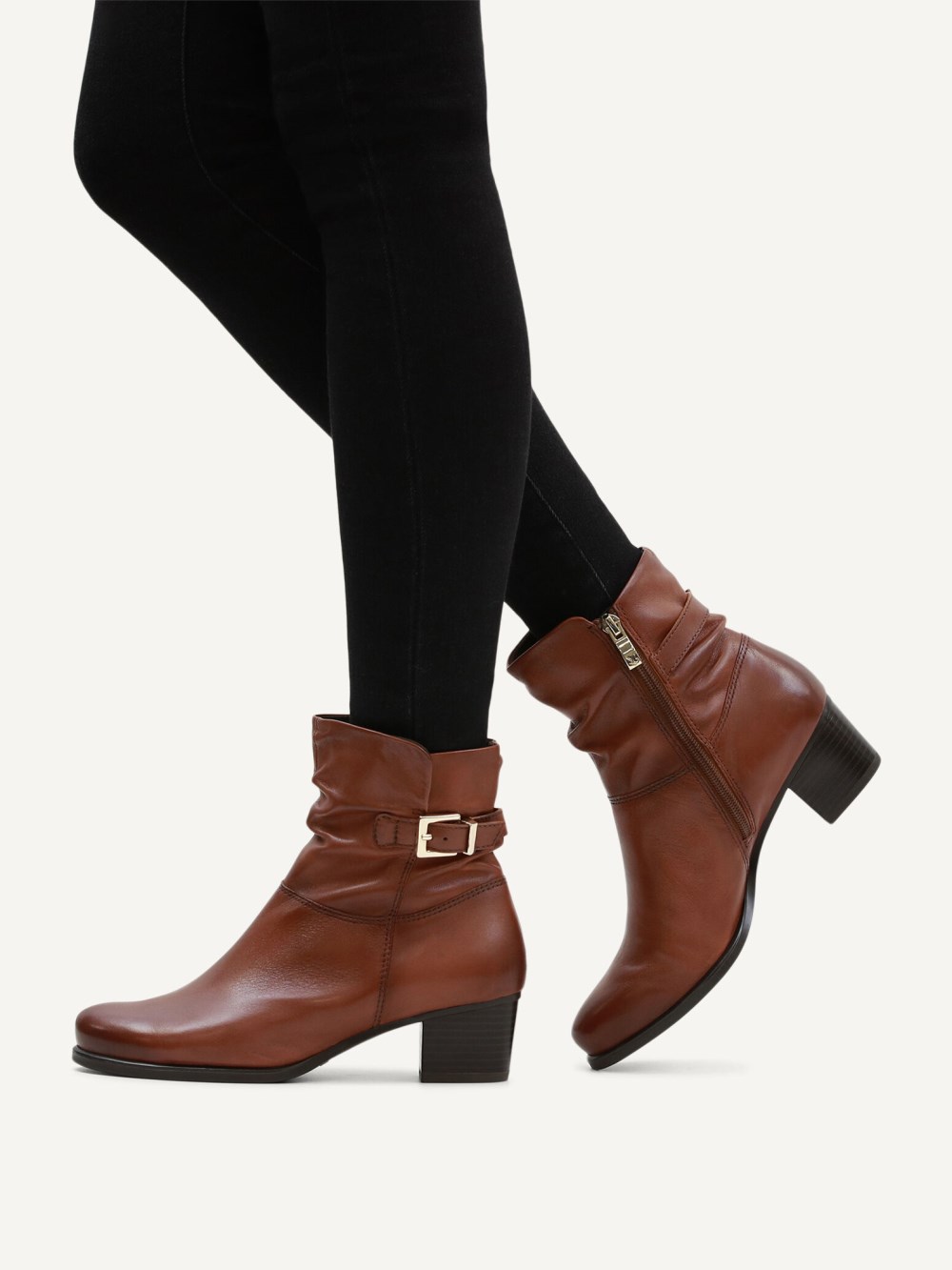 Caprice Stiefelette - Cognacfarbenes Nappaleder