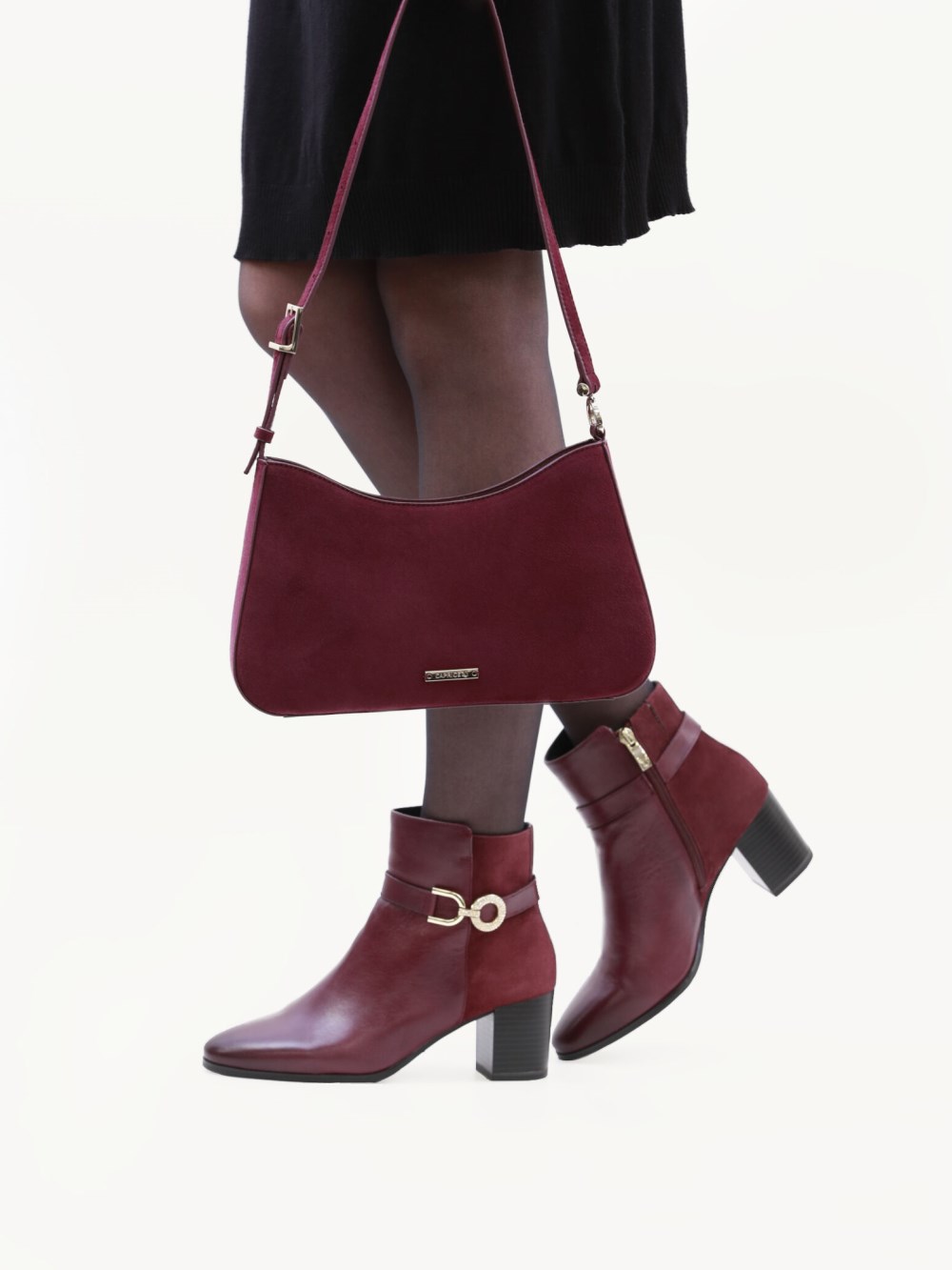 Caprice Handtasche - Bordeaux-Wildlederleder