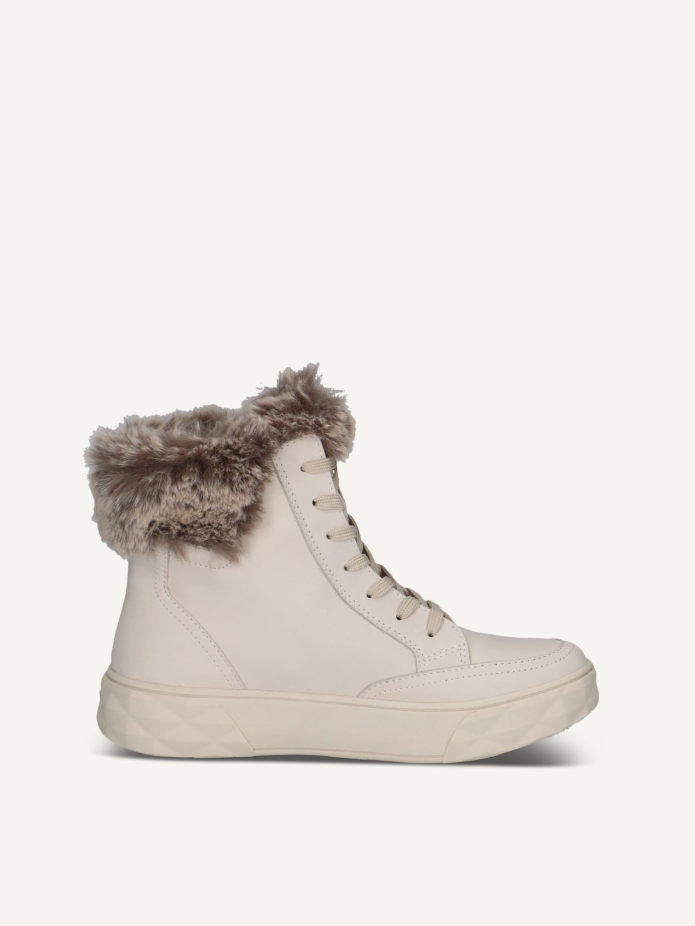 Caprice Stiefelette - Cremefarbenes Nappaleder